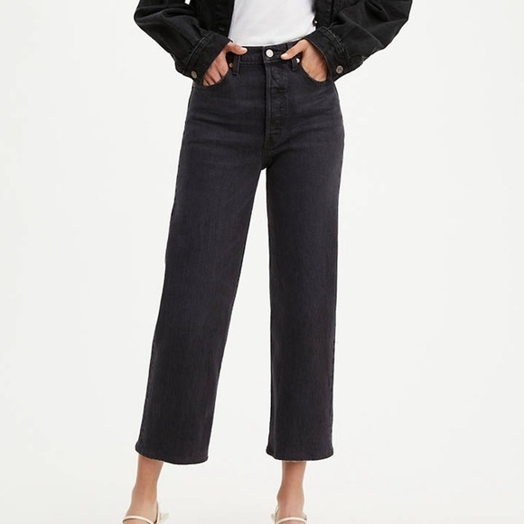 Levi’s Ribcage Ankle Straight Jean Black - Picture 2 of 11